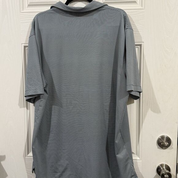 Peter Millar Men's Teal Striped Summer Comfort Polo Shirt XL Embroidered Logo - Picture 5 of 5